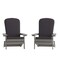 Merrick Lane Riviera Set of 2 Weather Resistant Folding Adirondack Patio Chairs With Vertical Lattice Backs and Comfort Foam Cushions